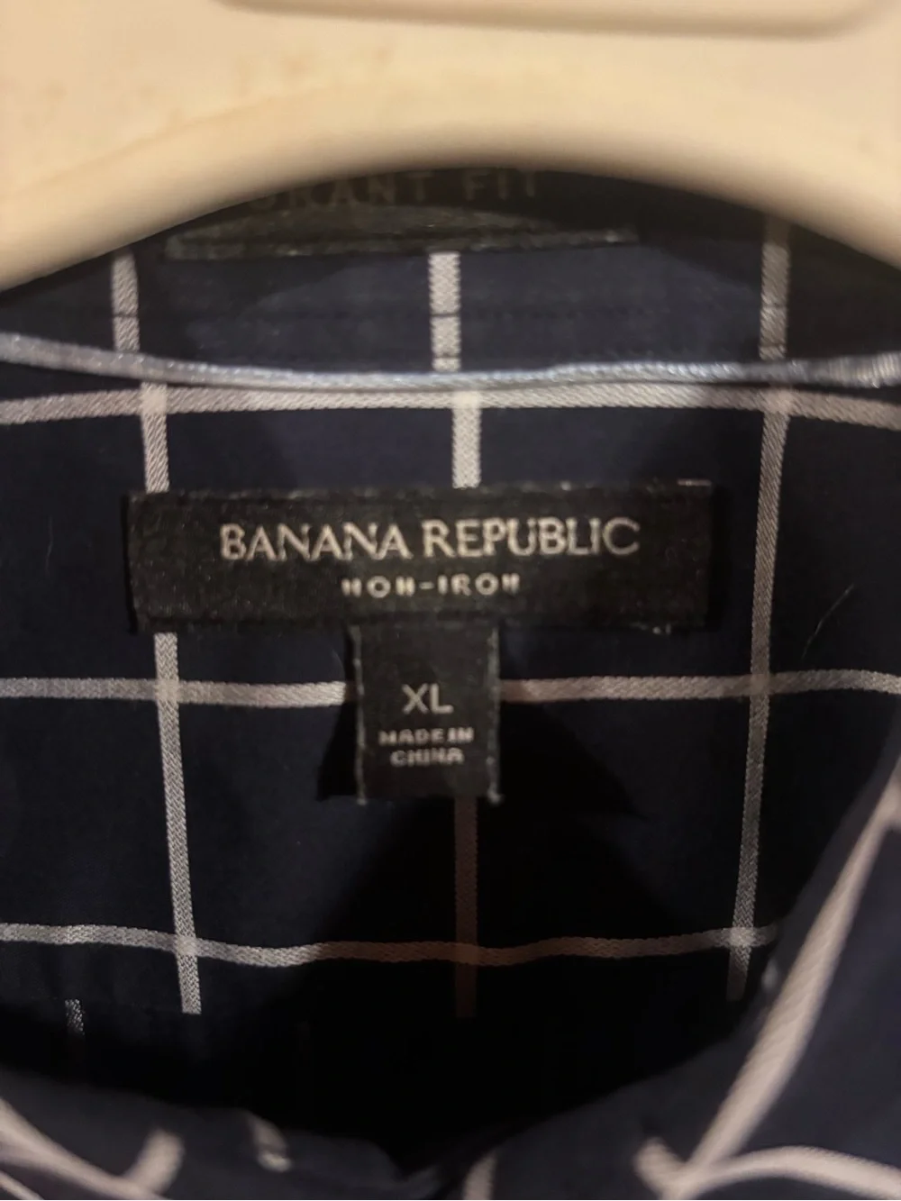 Banana Republic Men's Navy Windowpane Shirt